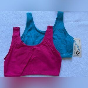 Vintage pink blue dance aerobics sports bras